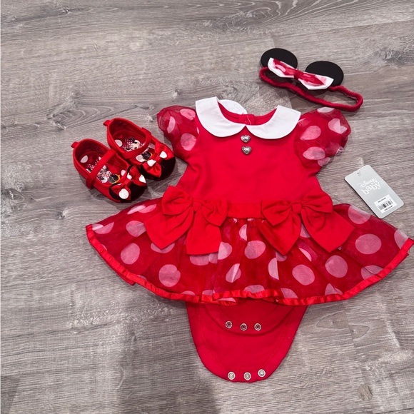 Disney Baby Red Polka Dot Dress with Accessories - Picture 9 of 9